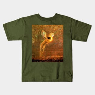 IRIS ,SPIRIT OF THE RAINBOW IN AUTUMN by John Atkinson Grimshaw Kids T-Shirt